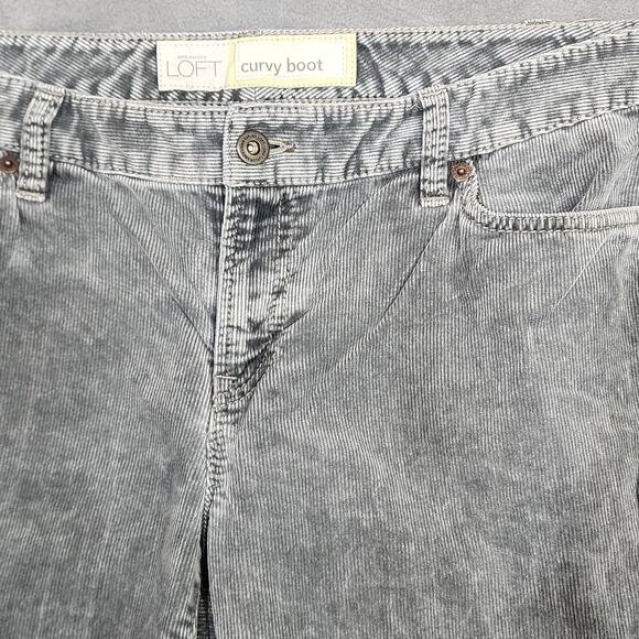Ann Taylor Loft Curvy Bootcut Corduroy Pants Gray Size 10 Stretchy Casual - Picture 4 of 11